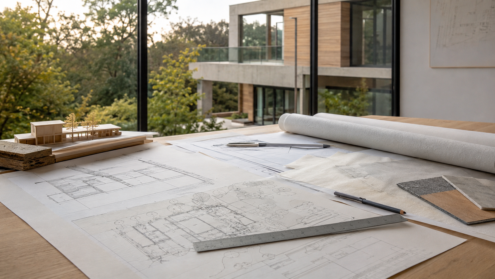 Architectural plans and technical design information prepared for planning and permit review